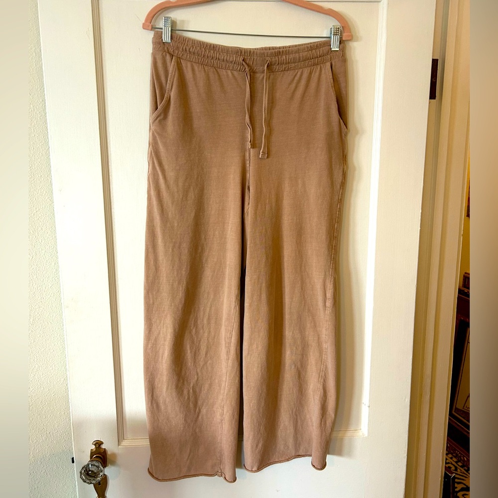 H&M Wide Leg Nude Drawstring High Waisted Lounge Pant